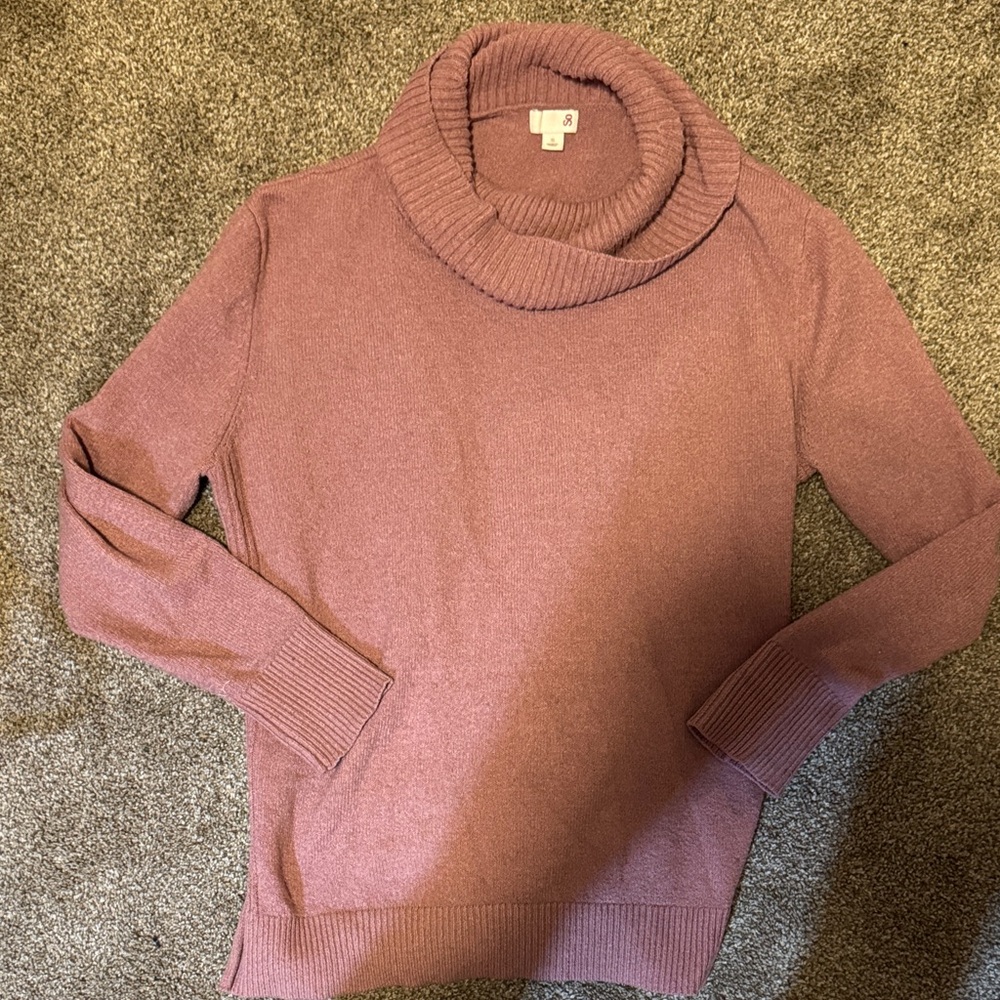 SO Women's Cowl Neck Sweater - Mauve